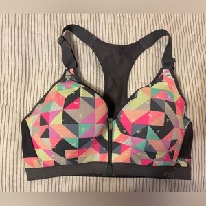 Victoria’s Secret zips sports bra… Size 34C… Multi color, neon